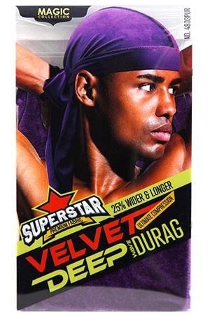 Magic Collection Velvet Deep Wave Durag #4803 Purple - Deluxe Beauty Supply