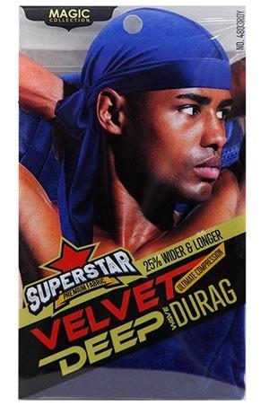 Magic Collection Velvet Deep Wave Durag #4803 Royal Blue - Beautiful Black Hair