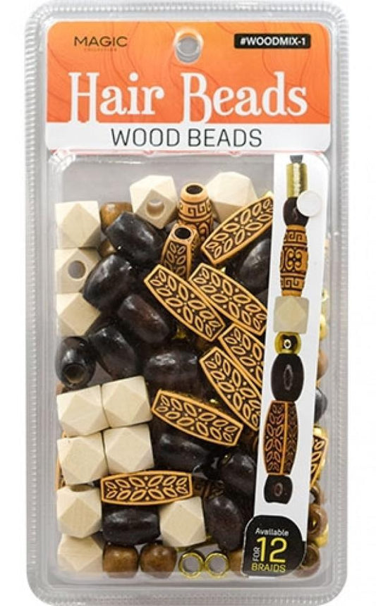 Magic Collection Hair Bead & Wood Bead Mix #1 - Beautiful Black Hair