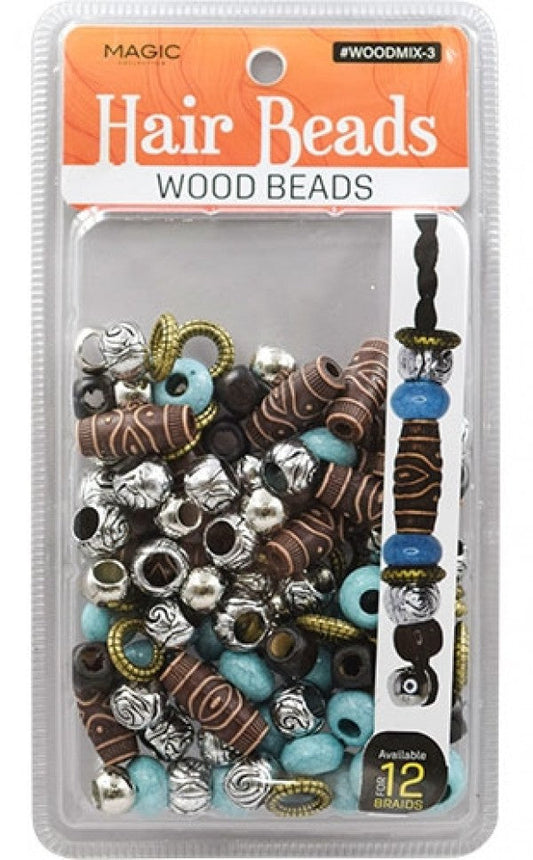 Magic Collection Hair Bead & Wood Bead Mix #3 - Beautiful Black Hair