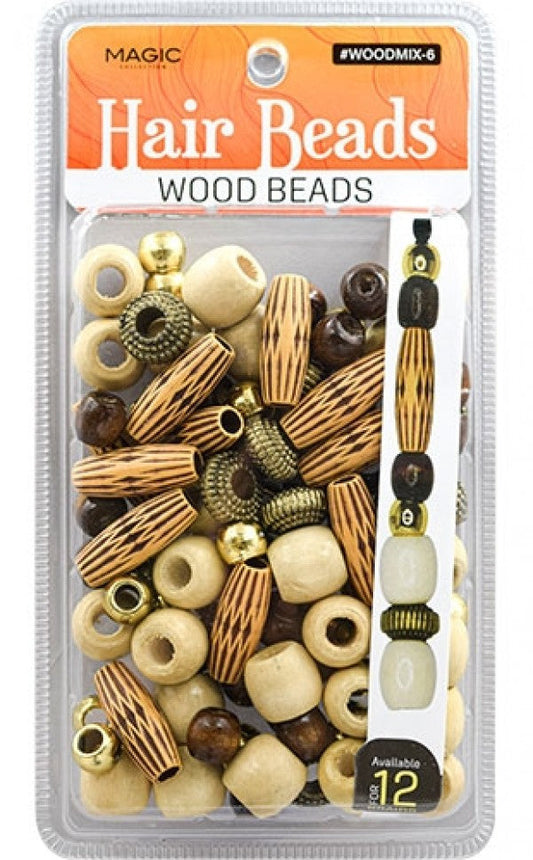 Magic Collection Hair Beads Wood Beads - #WOODMIX5