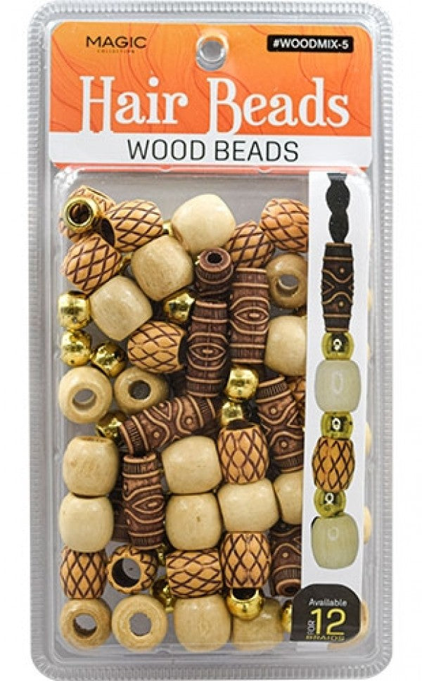 Magic Collection Hair Beads Wood Beads - #WOODMIX6