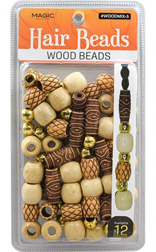 Magic Collection Hair Beads Wood Beads - #WOODMIX6
