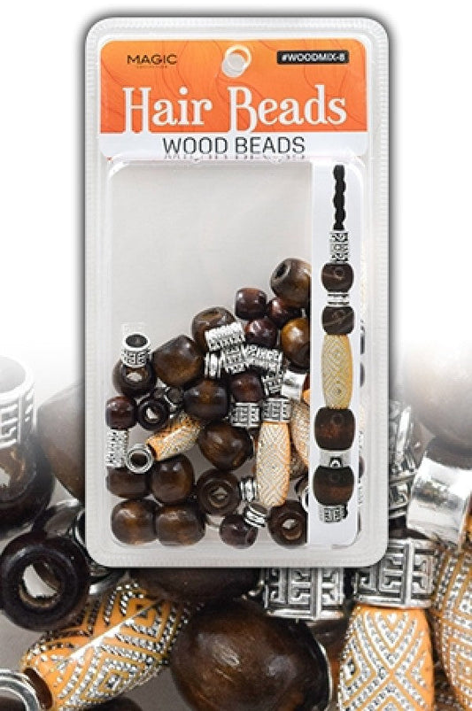 Magic Collection Hair Beads Wood Beads - #WOODMIX8