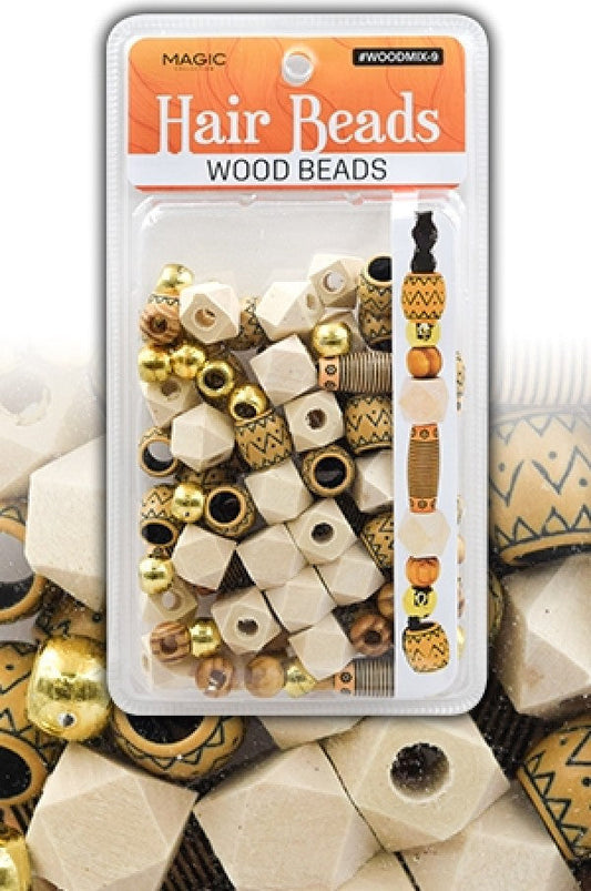 Magic Collection Hair Beads Wood Beads - #WOODMIX9