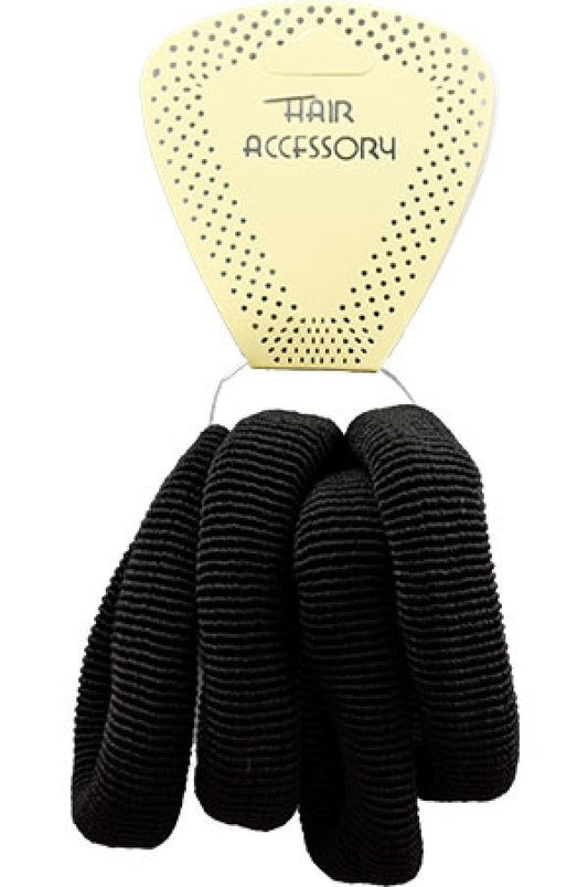 Magic Gold Elastic Black Ponytailers 4pcs #HEP004BLK - Beautiful Black Hair