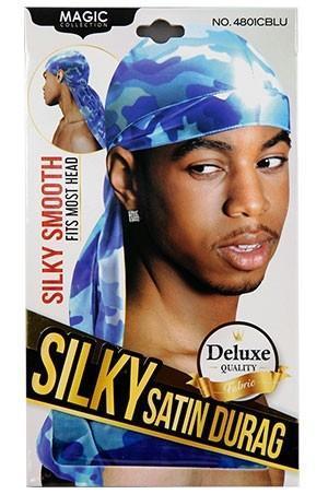 Magic Collection Silky Satin Durag #4801 Camo Blue - Deluxe Beauty Supply