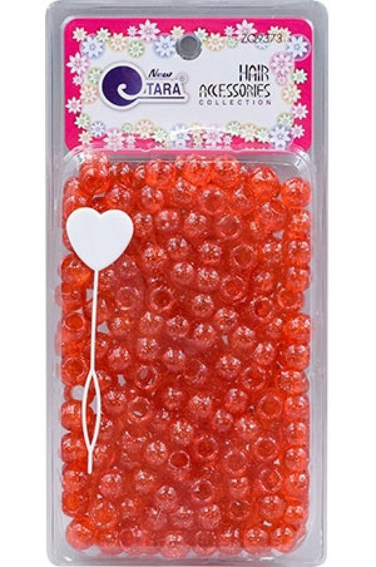 Tara Large Hair Beads - Red Crystal Jumbo Pack #9373 - Beautiful Black Hair