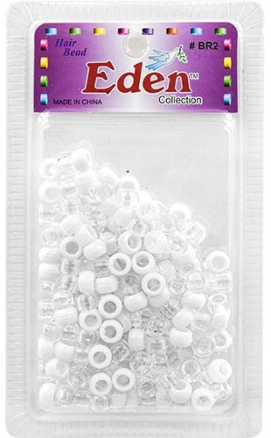 Eden Hair Beads - Clear & White #BR2CW - Beautiful Black Hair