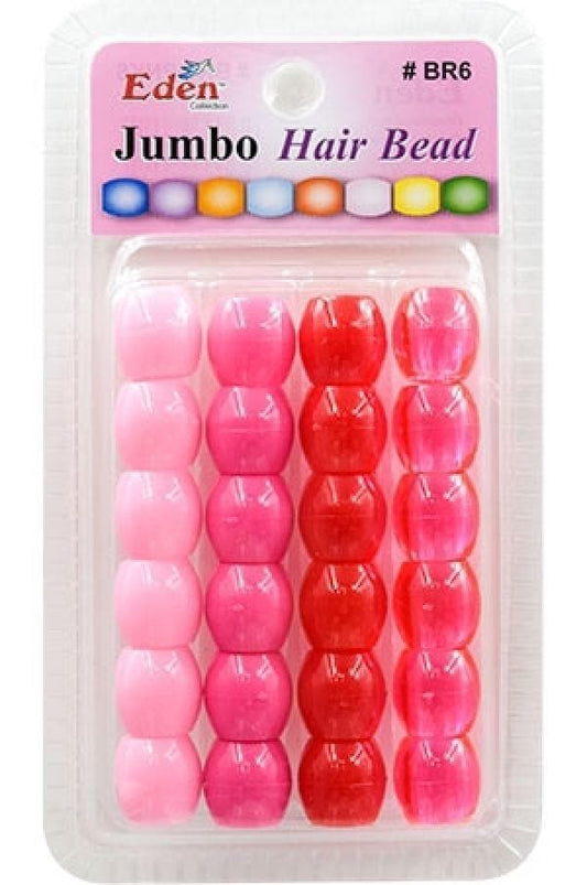 Eden Jumbo Hair Beads - Pink Tone #BR6PNK6 - Deluxe Beauty Supply