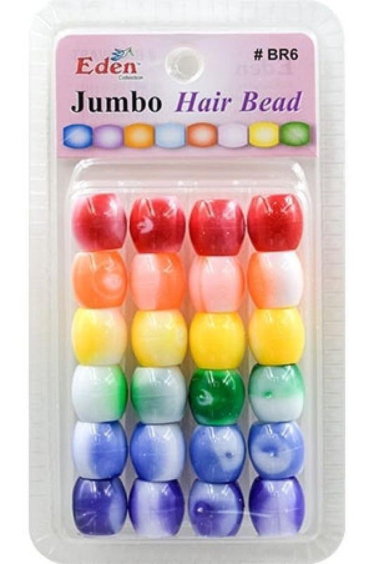 Eden Jumbo Hair Beads - Assorted 2 Tone #BR6WAST - Beautiful Black Hair