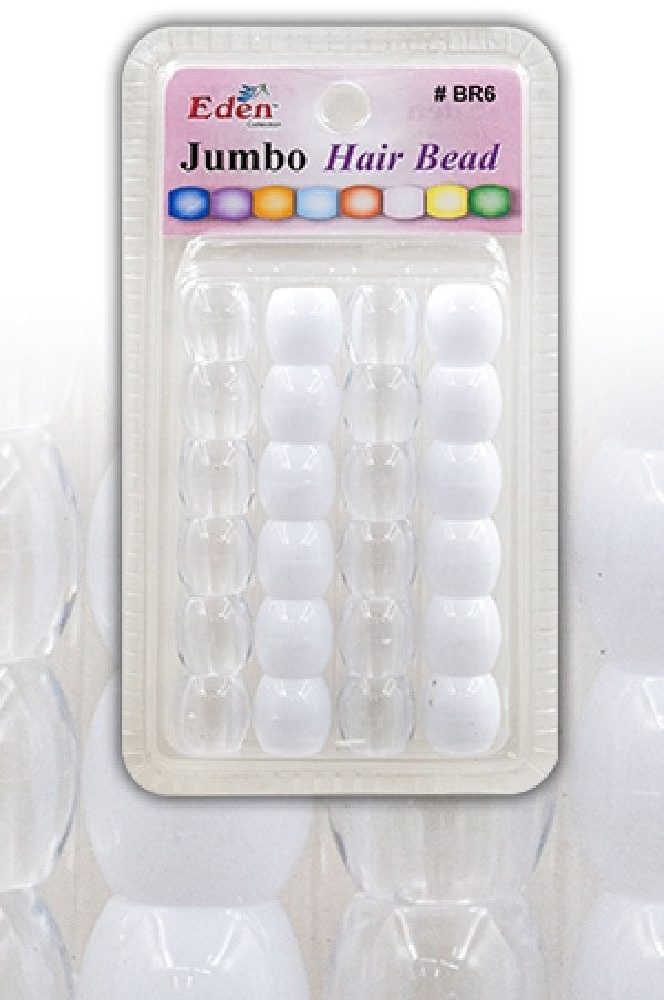 Eden Jumbo Hair Beads - Clear & Gold #BR6-MGC - Beautiful Black Hair