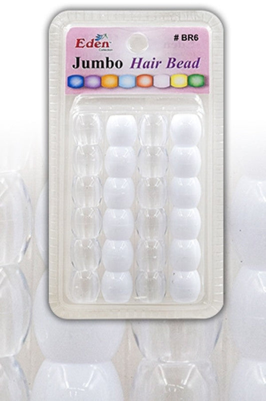Eden Jumbo Hair Beads - Clear & Gold #BR6-MGC - Beautiful Black Hair