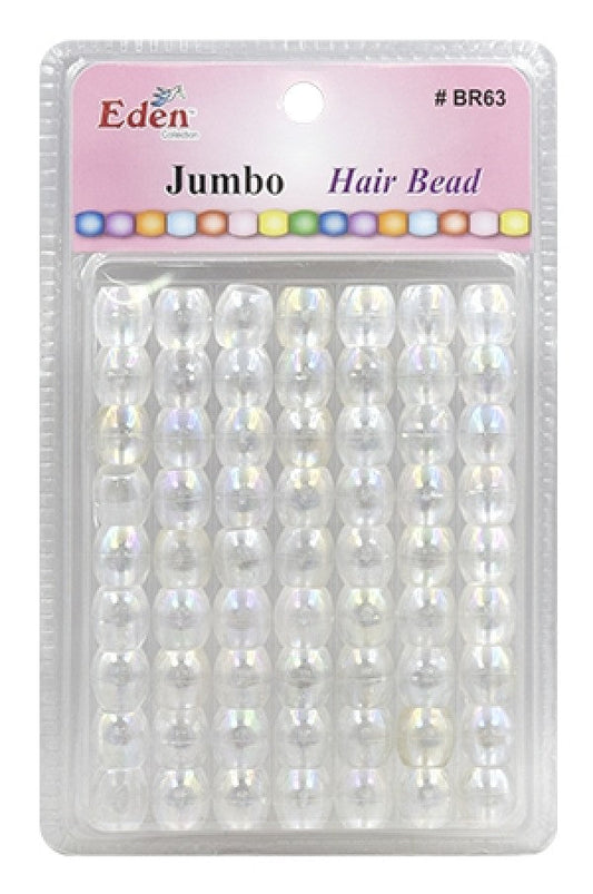 Eden Jumbo Hair Beads - Glossy Clear #BR63CAB