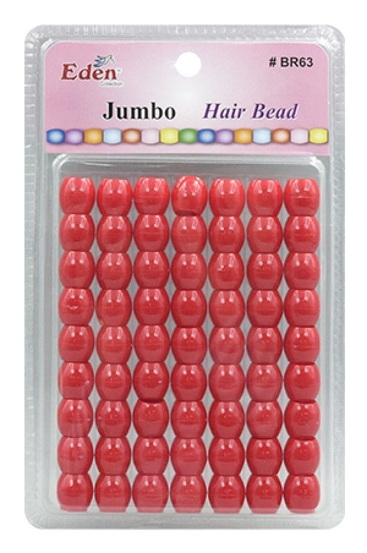 Eden Jumbo Hair Beads - Red #BR63RED