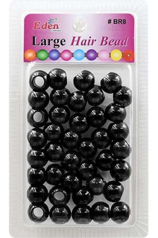 Eden Large Hair Beads - Black #BR8BK - Beautiful Black Hair
