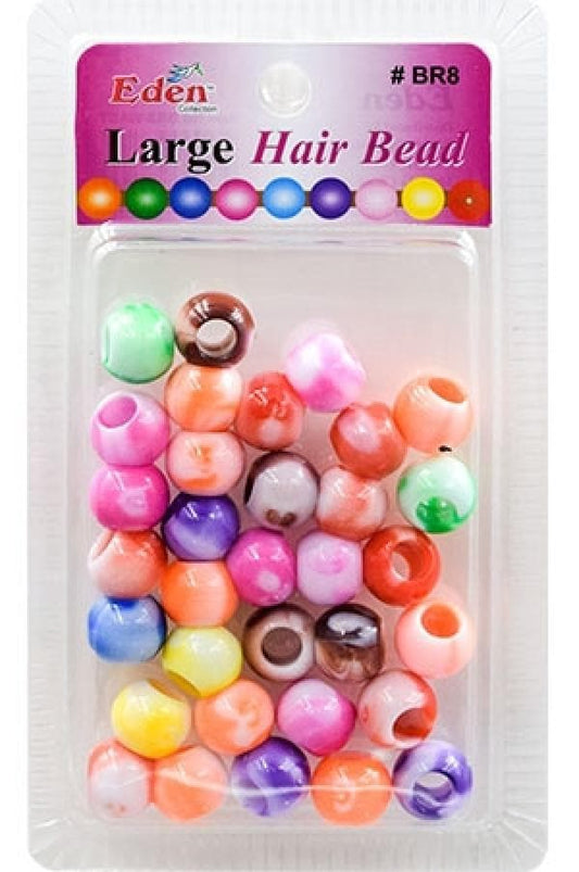 Eden Large Hair Beads - 2 Tone Assorted #BR8WAST - Beautiful Black Hair