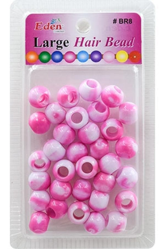 Eden Large Hair Beads - 2 Tone Pink #BR8WPNK - Beautiful Black Hair