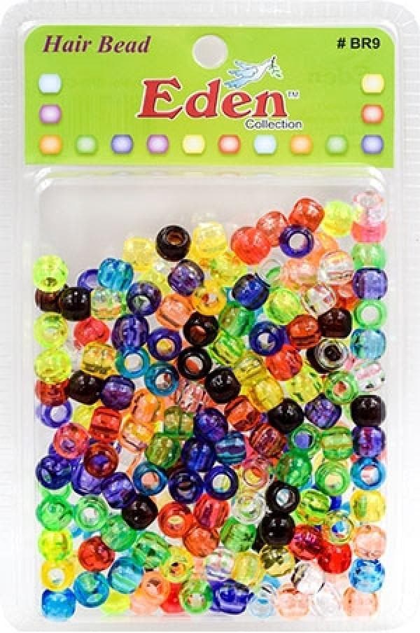 Eden Medium Round Jumbo Pack Hair Beads - Clear Assorted #BR9-CM - Beautiful Black Hair