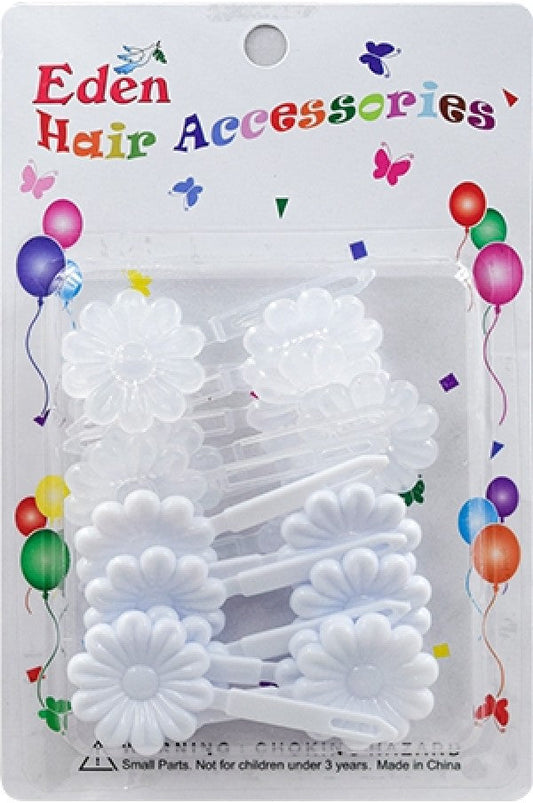 Eden Hair Barrettes - Flowers Clear & White #FB-CW  - Dollar Deals