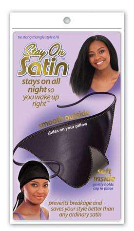 Stay On Satin Tie String Triangle - Style 678 Black - Beautiful Black Hair