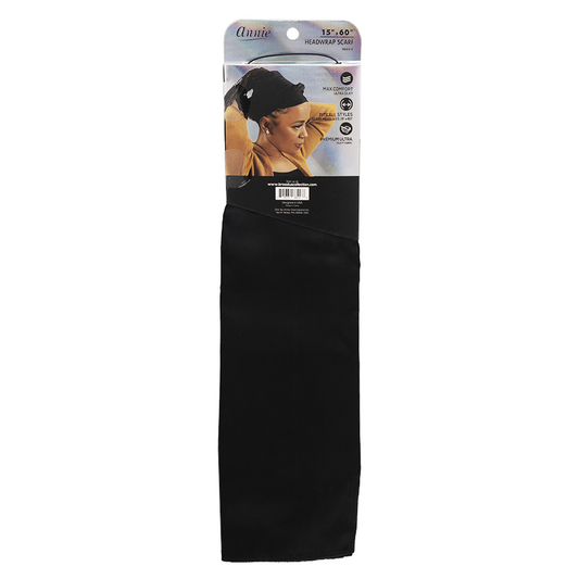 Broadus Collection Headwrap Scarf 60"X15" - Black