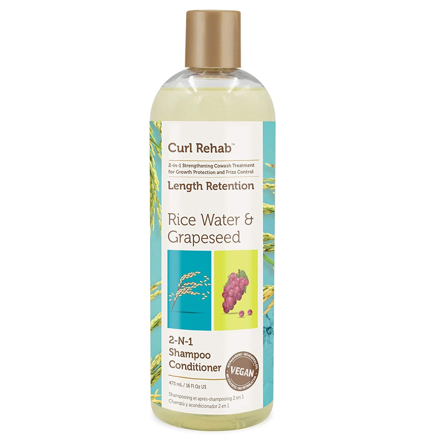 Curl Rehab Length Retention Rice Water & Grapeseed 2-N-1 Shampoo Conditioner