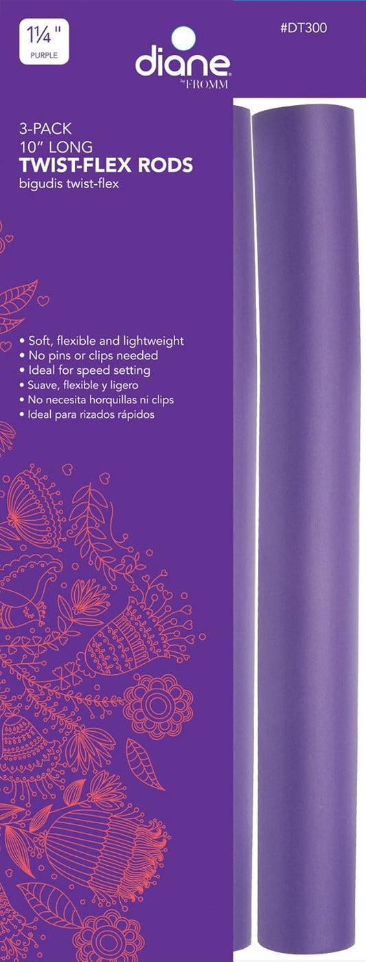 Diane XL Twist Flex Rods (10" x 1-1/4") Purple - 3 Pack - Dollar Deals