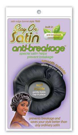 Stay On Satin Satin Edge Bonnet - Style 7600 Black - Beautiful Black Hair