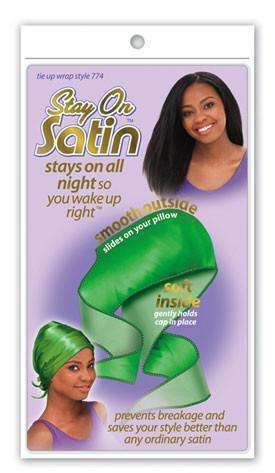 Stay On Satin Tie Up Wrap - Style 774 Assorted - Beautiful Black Hair