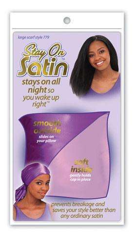 Stay On Satin Large Scarf - Style 779 Assorted - Beautiful Black Hair