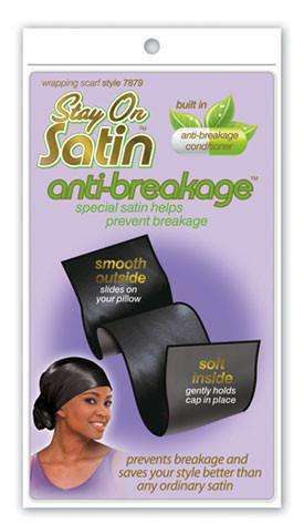 Stay On Satin Anti Breakage Wrapping Scarf 7879 Black - Beautiful Black Hair