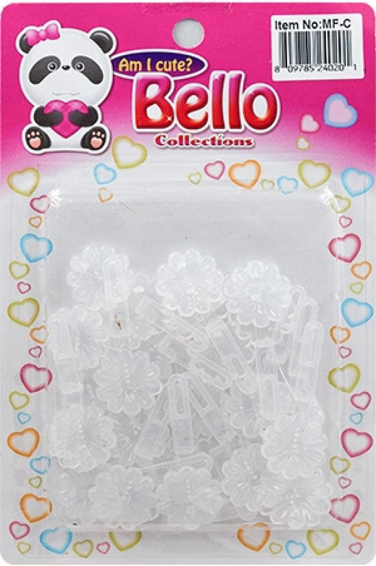 Bello Mini Hair Barrettes - Flower Clear #MF-C