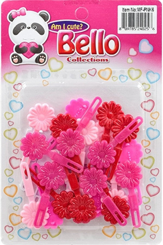 Bello Mini Hair Barrettes - Flower Pink Tone #MF-PNK6