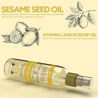 BioCare BodyButter Skin Toning & Brightening Body Oil w/ Vitamin C & Rosehip Seed Oil
