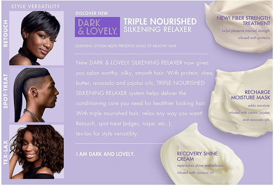 Dark & Lovely Triple Nourished Silkening No-Lye Relaxer - Super