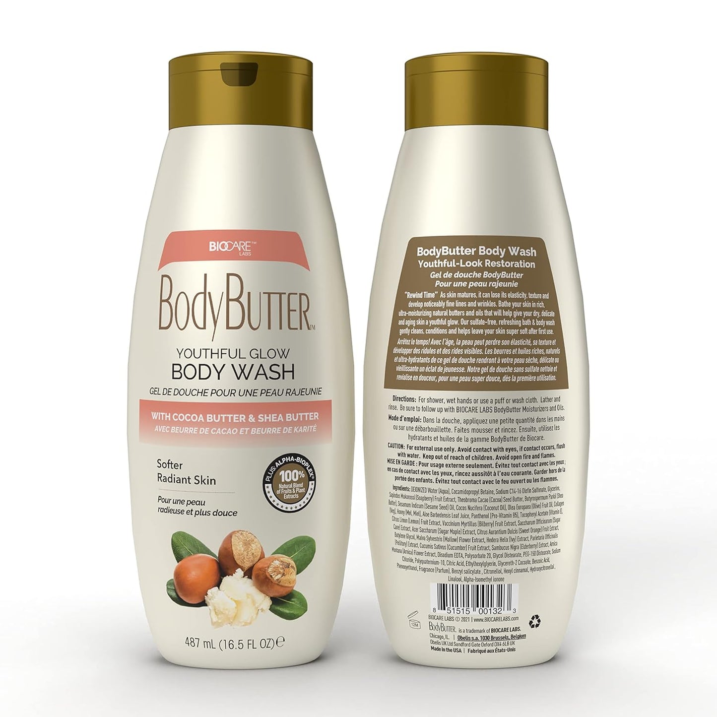 BioCare BodyButter Youthful Glow Body Wash With Cocoa Butter & Shea Butter