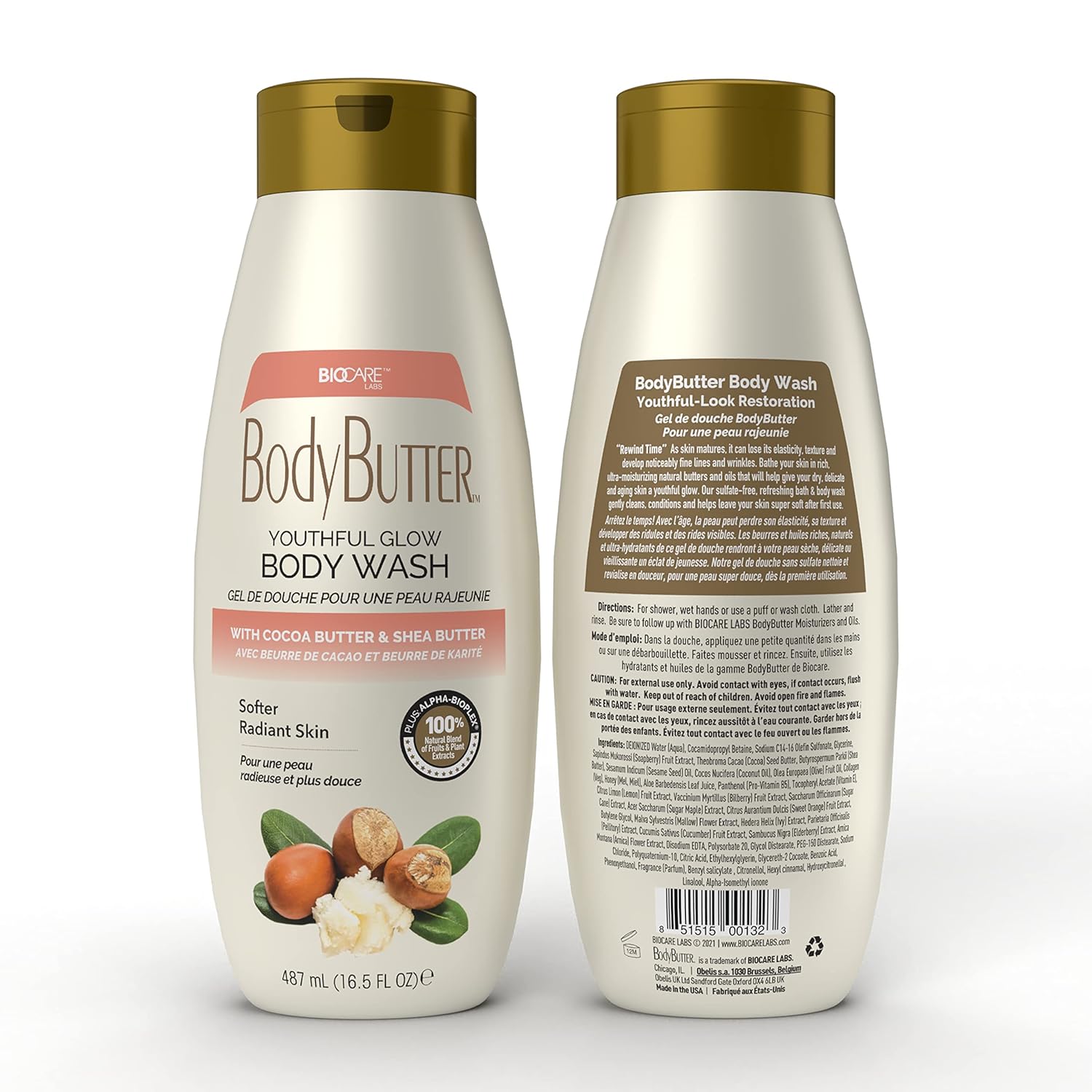 BioCare BodyButter Youthful Glow Body Wash With Cocoa Butter & Shea Butter