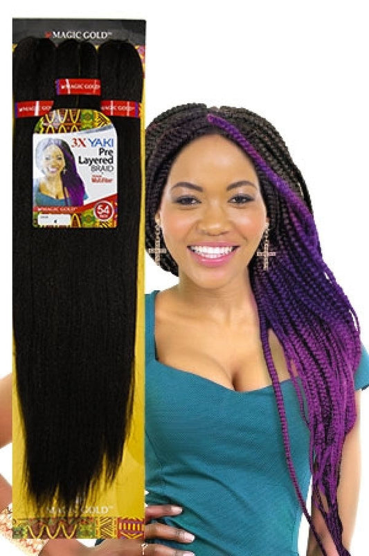 Magic Gold 38 Yaki Pre Stretched Braid 54" - Beautiful Black Hair