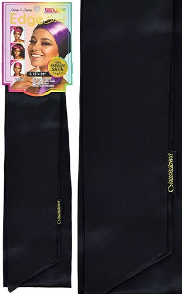 Touch Down Edge Scarf - Plain Black - Dollar Deals