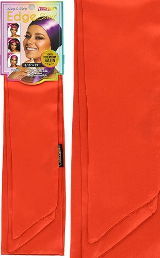 Touch Down Edge Scarf - Plain Hot Orange
