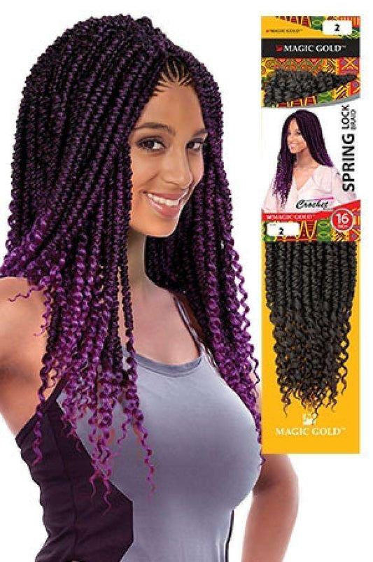 Spring Locks Crochet Braid 16" - Beautiful Black Hair