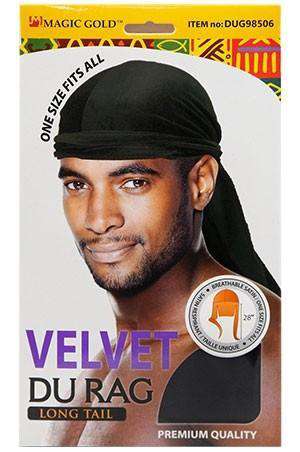 Magic Gold Velvet Long Tail Durag - Beautiful Black Hair