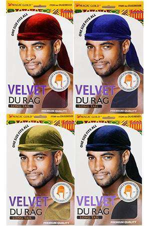 Magic Gold Velvet Long Tail Durag
