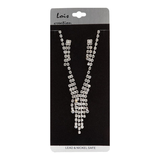 Necklace & Earring Set #267 Silver