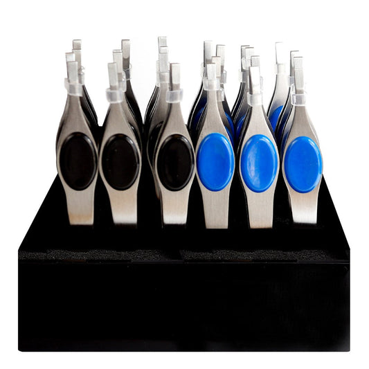 Square Tip Tweezer w/ Rubber 24 Pack