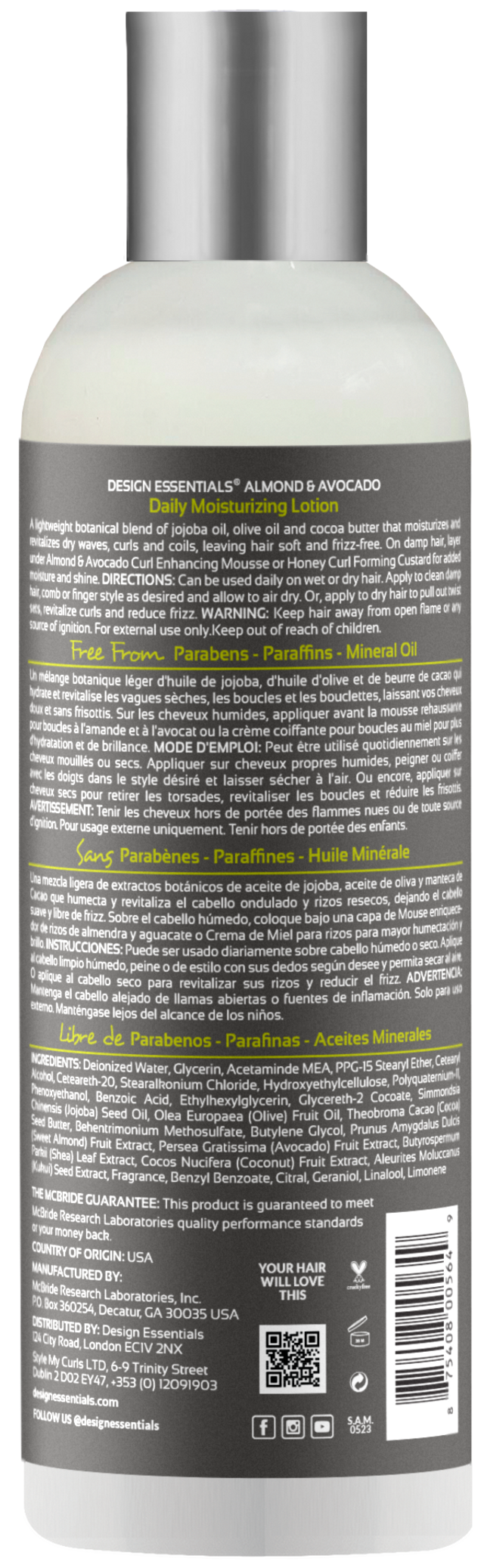 Design Essentials Almond & Avocado Daily Moisturizing Lotion