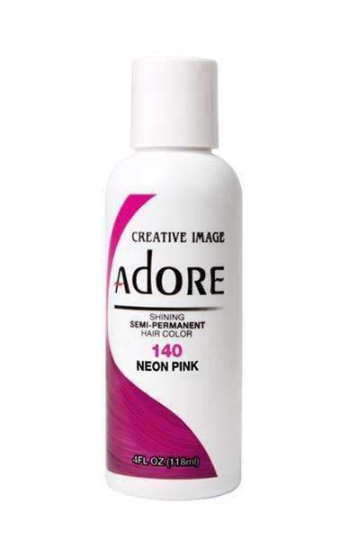 Adore Semi-Permanent Hair Color - 140 Neon Pink - Beautiful Black Hair