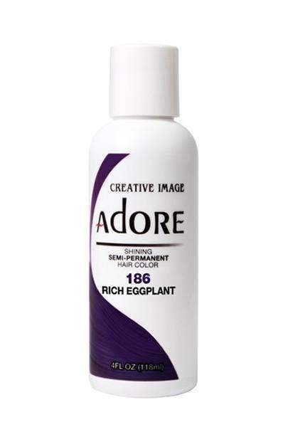 Adore Semi-Permanent Hair Color -186 Rich Eggplant - Beautiful Black Hair