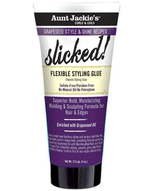 Aunt Jackie's Grapeseed Style & Shine Recipes "Slicked!" Flexible Styling Glue - Beautiful Black Hair